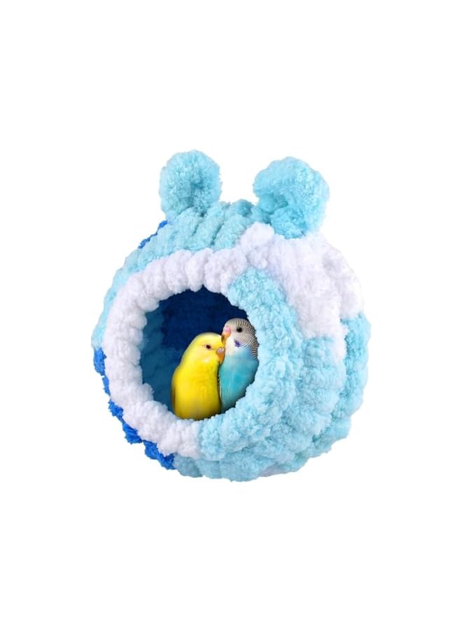 Bird Nest House,Bird Breeding Nest Parakeet Snuggle Hut Conure House Bed, Fluffy Parrots Birds Bed For Cage,Suitable For Budgie Cockatiel Conure Lovebird Canary Finch Hamster Small Pets.(Blue) - Image 1